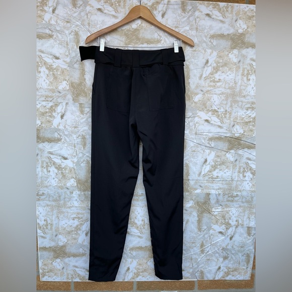 Vtg YVES SAINT LAURENT Rive Gauche Trousers Pant Black F40 US8 Belt Hook eye - Picture 8 of 13
